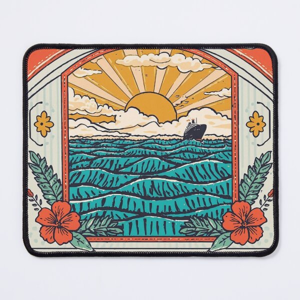 Item preview, Ocean Vibes Sunkissed Sunset Greeting Card - Cruise Ship Design designed and sold by FestivityFinds.