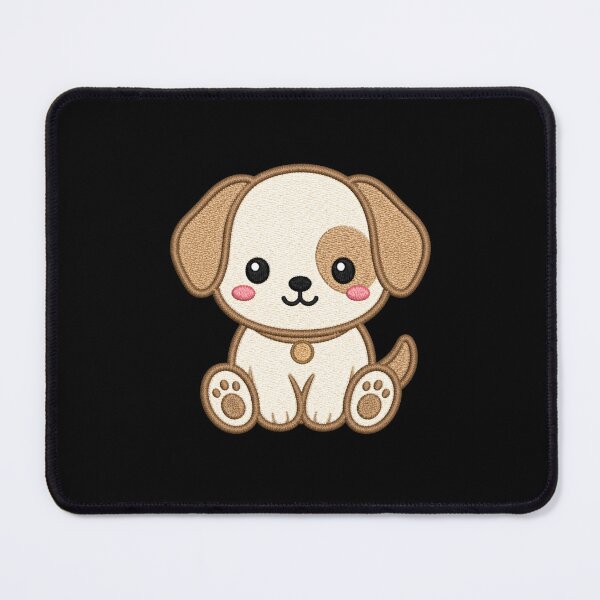 Item preview, Cute Baby Puppy Sitting | Kawaii Minimal Embroidery Style designed and sold by ColorSplash123.