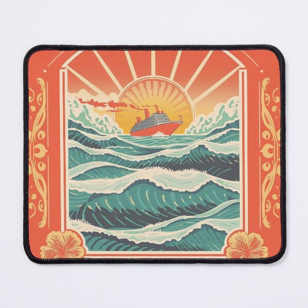 Item preview, Ocean Vibes Sunkissed Sticker - Cruise Ship Sunset Design designed and sold by FestivityFinds.