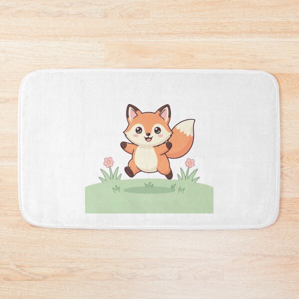 Item preview, Playful Kawaii Fox Jumping in the Grass designed and sold by RonBear-Designs.
