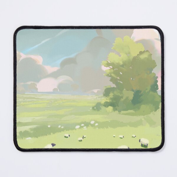 Item preview, Dreamy Pastel Landscape with Sheep | Aesthetic Calm Nature Sky Art designed and sold by NA-art725.