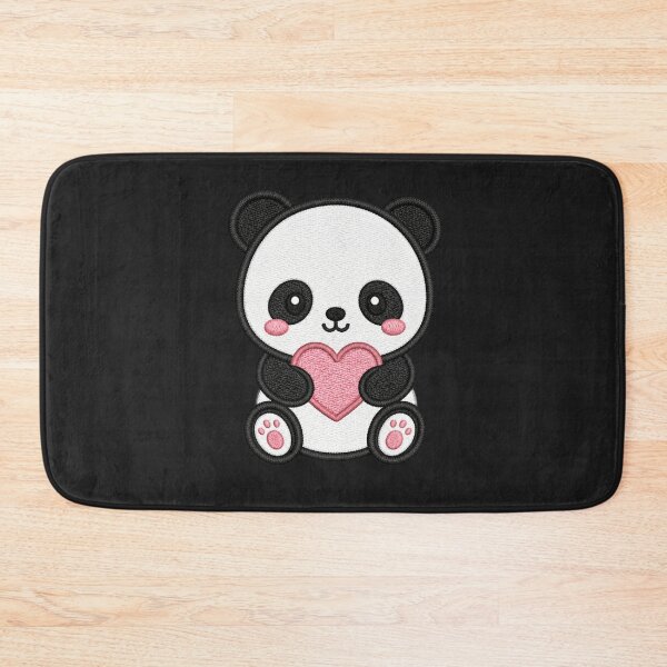 Item preview, Cute Baby Panda Holding Heart | Kawaii Minimal Embroidery Style designed and sold by ColorSplash123.