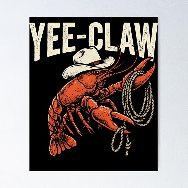 Item preview, Yee-Claw Crawfish Cajun Seafood Funny Crawfish Cowboy Gear designed and sold by DynamicDesign.