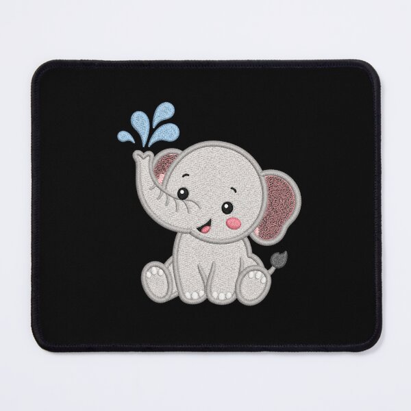 Item preview, Cute Baby Elephant Spraying Water | Kawaii Minimal Embroidery Style designed and sold by ColorSplash123.