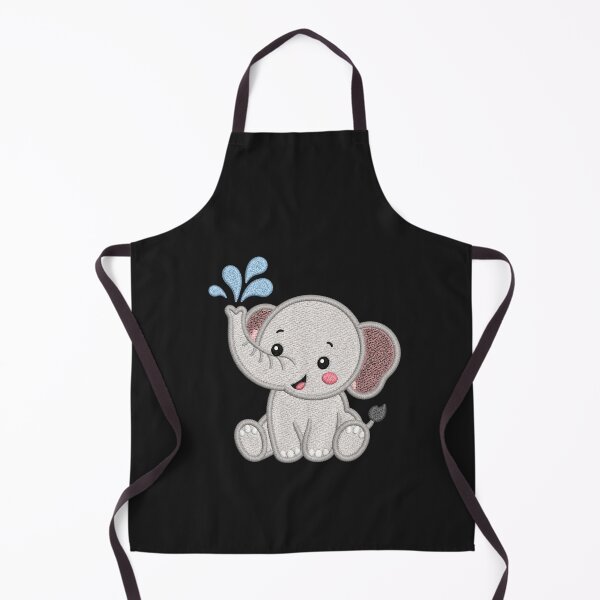 Item preview, Cute Baby Elephant Spraying Water | Kawaii Minimal Embroidery Style designed and sold by ColorSplash123.