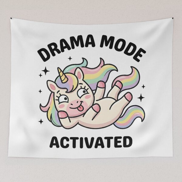 Item preview, Funny Unicorn Drama Mode Activated T-Shirt – Cute Dramatic Meme designed and sold by DIRTYSKETCHH.