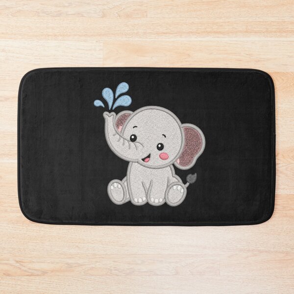 Item preview, Cute Baby Elephant Spraying Water | Kawaii Minimal Embroidery Style designed and sold by ColorSplash123.