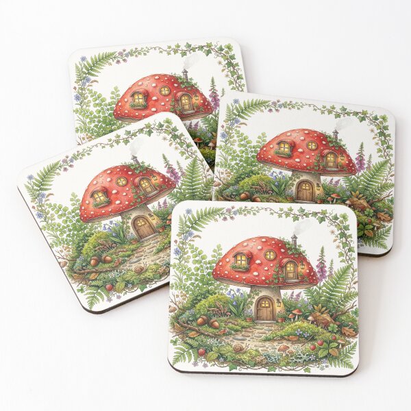 Item preview, Mushroom Fairy House Botanical Cottagecore Forest Art  designed and sold by CalmCapy Co.