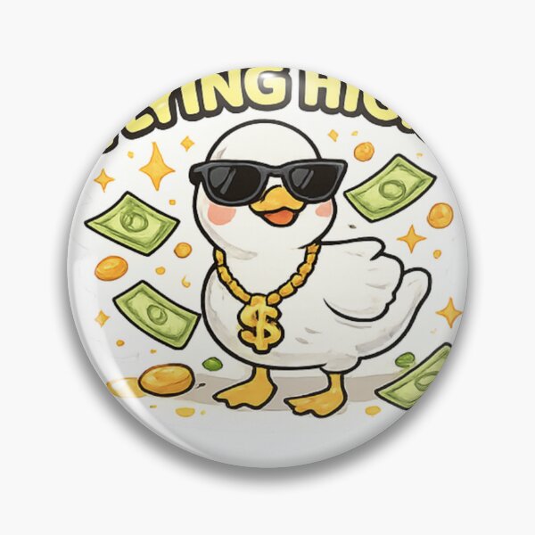 Item preview, Flying High Duck Sticker – Funny Rich Duck Meme Design designed and sold by ZYNORAworld.