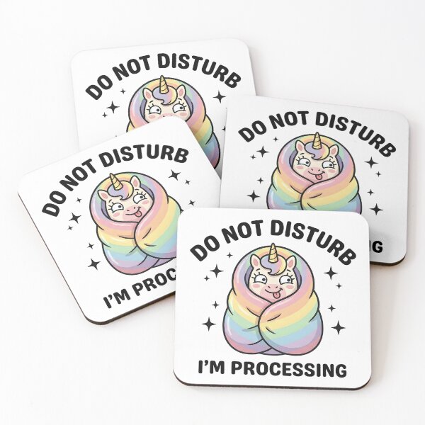 Item preview, Cute Unicorn Do Not Disturb I’m Processing T-Shirt – Funny Mood Shirt designed and sold by DIRTYSKETCHH.