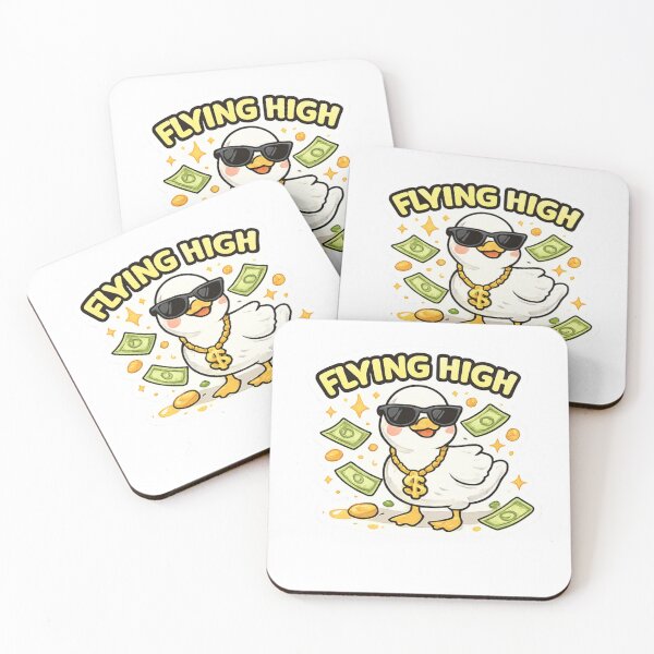 Item preview, Flying High Duck Sticker – Funny Rich Duck Meme Design designed and sold by ZYNORAworld.