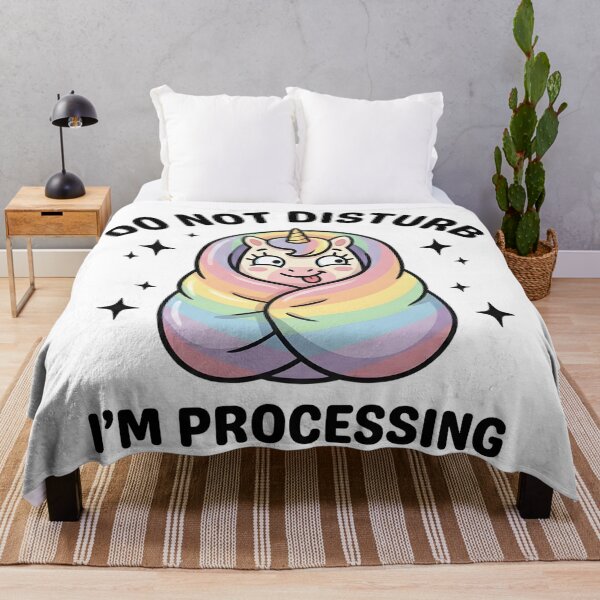 Item preview, Cute Unicorn Do Not Disturb I’m Processing T-Shirt – Funny Mood Shirt designed and sold by DIRTYSKETCHH.