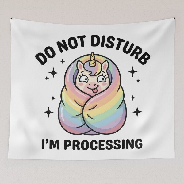 Item preview, Cute Unicorn Do Not Disturb I’m Processing T-Shirt – Funny Mood Shirt designed and sold by DIRTYSKETCHH.