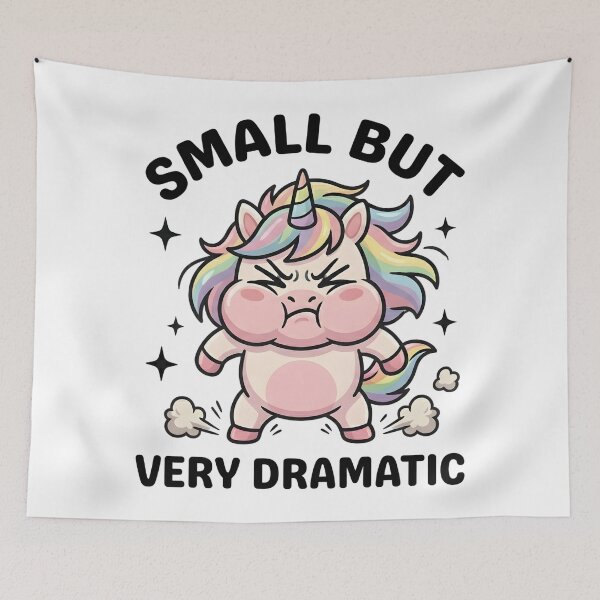 Item preview, Funny Unicorn Small But Very Dramatic T-Shirt – Cute Angry Unicorn designed and sold by DIRTYSKETCHH.