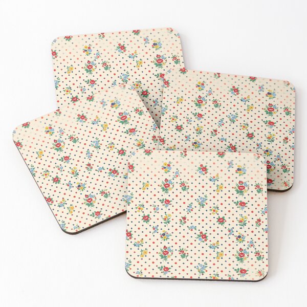 Item preview, 1950s Retro Floral Pattern Vintage Flowers Polka Dot designed and sold by SplashTastic.