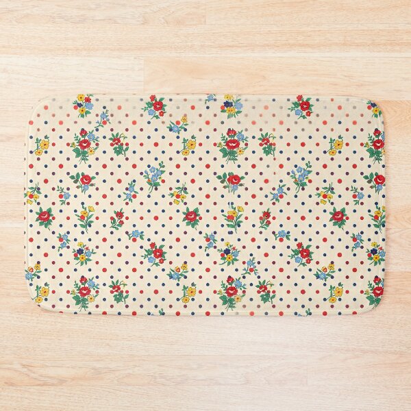 Item preview, 1950s Retro Floral Pattern Vintage Flowers Polka Dot designed and sold by SplashTastic.