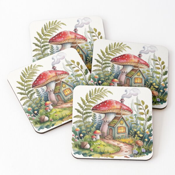 Item preview, Mushroom Fairy Cottage Cottagecore Forest Magic Art  designed and sold by CalmCapy Co.