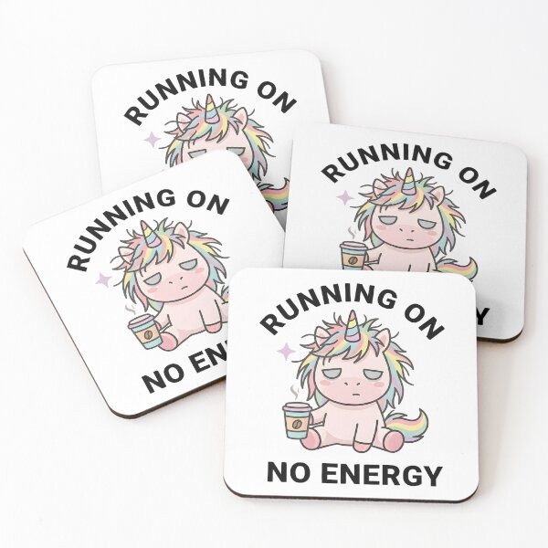 Item preview, Funny Unicorn Running On No Energy T-Shirt – Cute Tired Meme designed and sold by DIRTYSKETCHH.