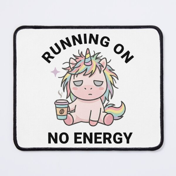 Item preview, Funny Unicorn Running On No Energy T-Shirt – Cute Tired Meme designed and sold by DIRTYSKETCHH.