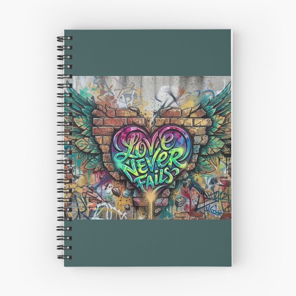 Item preview, Love Never Fails Graffiti Heart: Colorful Urban Wings Street Art designed and sold by KabronX.