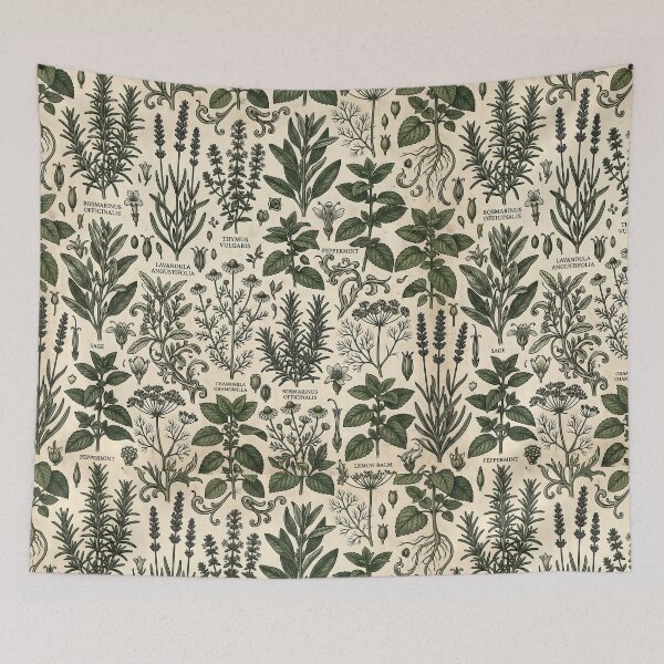 Item preview, Vintage Botanical Herb Pattern Herbs Natural History designed and sold by SplashTastic.