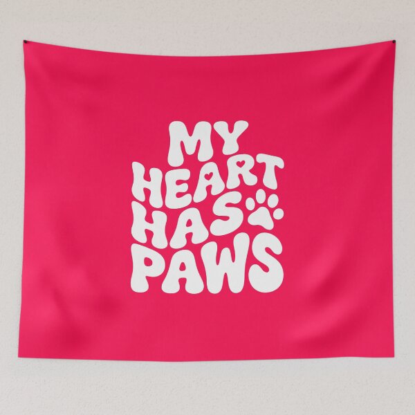 Item preview, My Heart Has Paws Cute Typography Design designed and sold by Shivadhiraj.