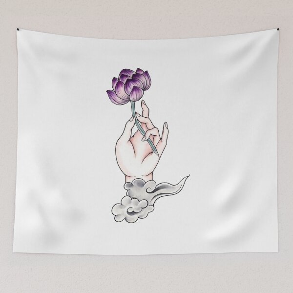 Item preview, Hand with Lotus - Japanese Tattoo designed and sold by Melinkarts.