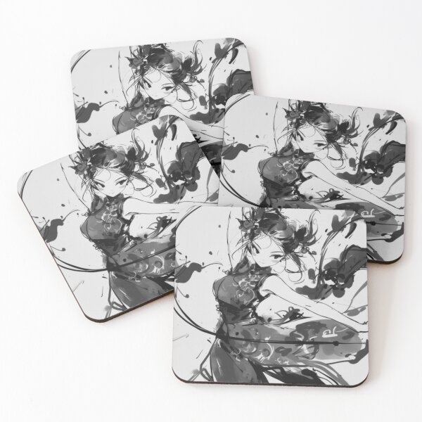 Item preview, Abstract Ink Motion Girl – Japanese Zen Aesthetic designed and sold by EchoWave11.