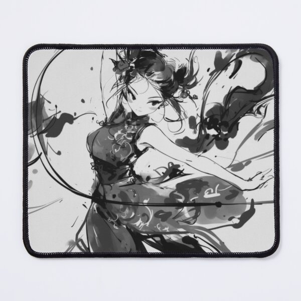 Item preview, Abstract Ink Motion Girl – Japanese Zen Aesthetic designed and sold by EchoWave11.