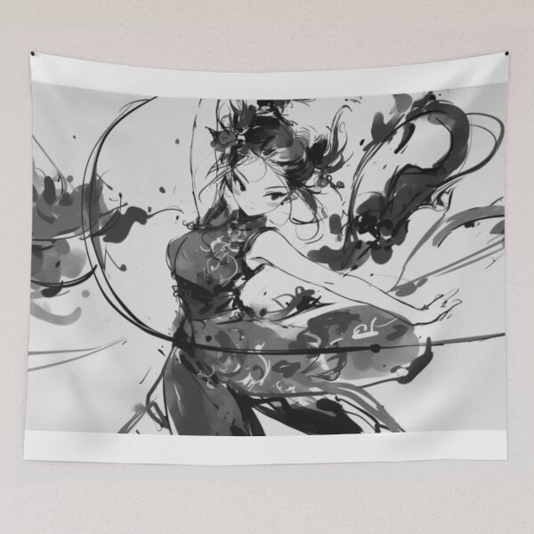 Item preview, Abstract Ink Motion Girl – Japanese Zen Aesthetic designed and sold by EchoWave11.