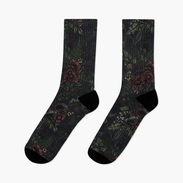 Item preview, Dark Cottagecore Floral Pattern Dark Floral Moody Nature designed and sold by SplashTastic.