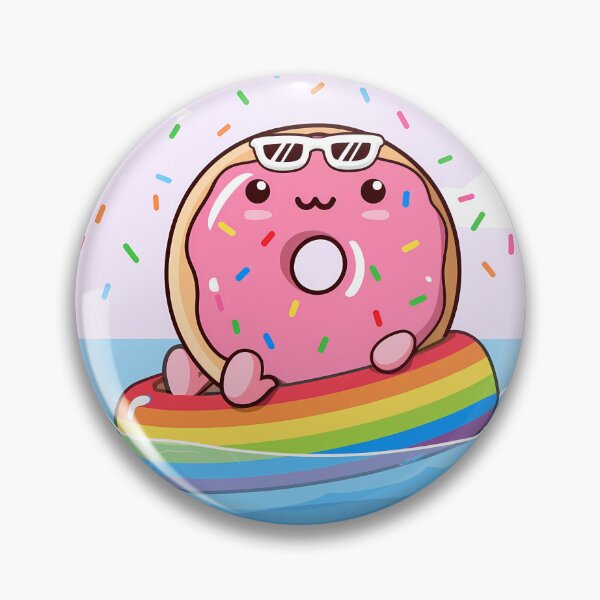 Item preview, Cute Kawaii Donut Summer Vacation on Rainbow Float designed and sold by jo-e-basta.