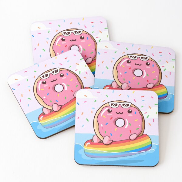 Item preview, Cute Kawaii Donut Summer Vacation on Rainbow Float designed and sold by jo-e-basta.