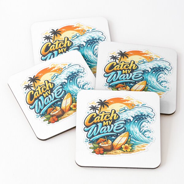 Item preview, Catch My Wave – Tropical Surf Quote Sticker designed and sold by prashant-sahu.