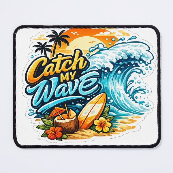 Item preview, Catch My Wave – Tropical Surf Quote Sticker designed and sold by prashant-sahu.