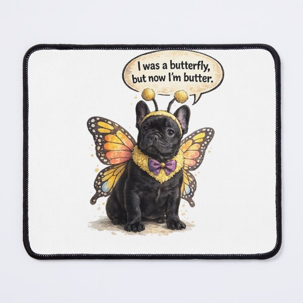 Item preview, Funny Butterfly French Bulldog – Cute Kids Cartoon Dog designed and sold by shallia.