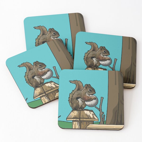 Item preview, Cute Squirrel Stealing Golf Ball - Fun Golf Art designed and sold by GolfCorner.