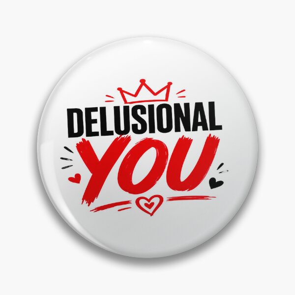 Item preview, Delusional You Funny Romantic Typography – Trendy Love Quote Design designed and sold by Lovestickerco.