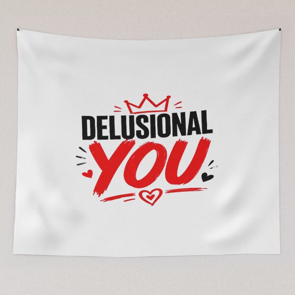Item preview, Delusional You Funny Romantic Typography – Trendy Love Quote Design designed and sold by Lovestickerco.