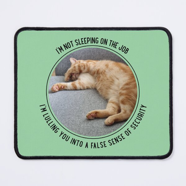 Item preview, I'm Not Sleeping on the Job Ginger Cat With Arm Over Face designed and sold by Massara6.