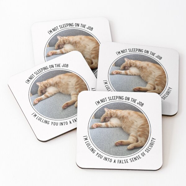 Item preview, I'm Not Sleeping on the Job Ginger Cat With Arm Over Face designed and sold by Massara6.