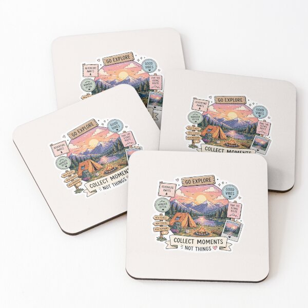 Item preview, Collect Moments Not Things Sticker ??️ | Camping Travel Aesthetic Adventure Nature Design designed and sold by Digital_products_0111.