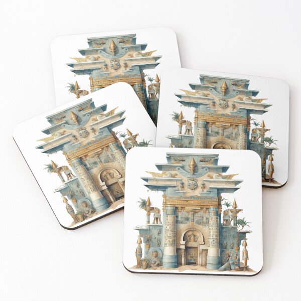 Item preview, Ancient Egyptian Temple Architecture Historical Illustration designed and sold by LunaPixelStudio.