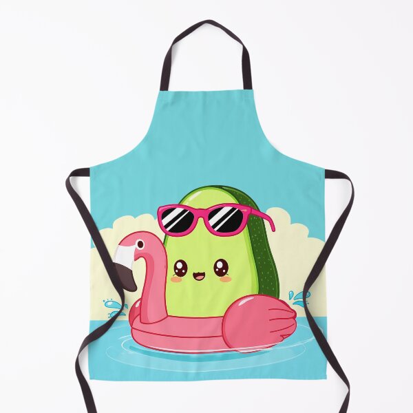 Item preview, Cute Kawaii Avocado Summer Vacation on Flamingo Float designed and sold by jo-e-basta.