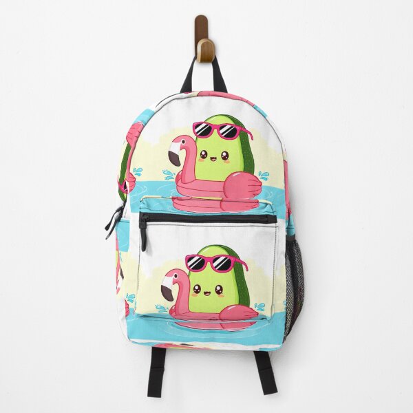 Item preview, Cute Kawaii Avocado Summer Vacation on Flamingo Float designed and sold by jo-e-basta.