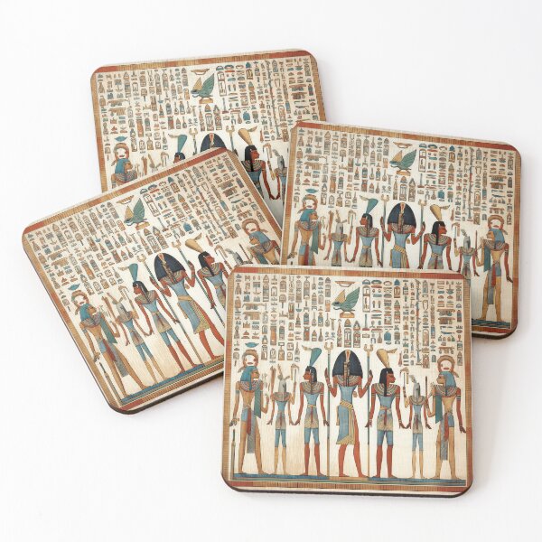 Item preview, Ancient Egyptian Hieroglyphic Fresco Historical Wall Art designed and sold by LunaPixelStudio.