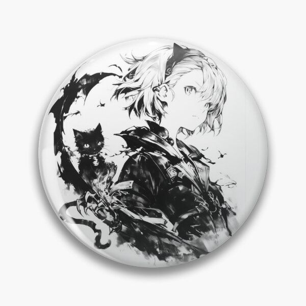 Item preview, Dark Anime Aesthetic – Black Cat Ink Illustration designed and sold by EchoWave11.