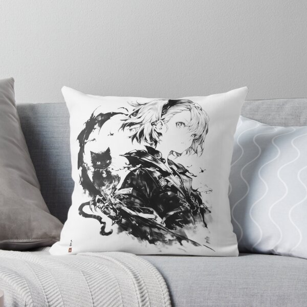 Item preview, Dark Anime Aesthetic – Black Cat Ink Illustration designed and sold by EchoWave11.