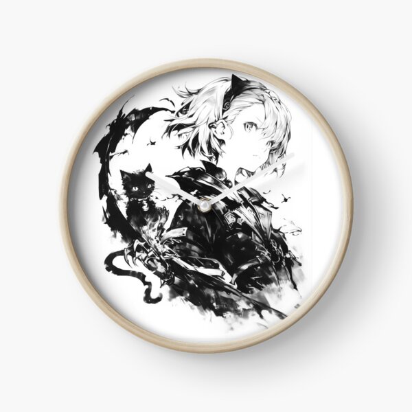 Item preview, Dark Anime Aesthetic – Black Cat Ink Illustration designed and sold by EchoWave11.