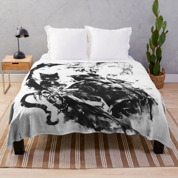 Item preview, Dark Anime Aesthetic – Black Cat Ink Illustration designed and sold by EchoWave11.
